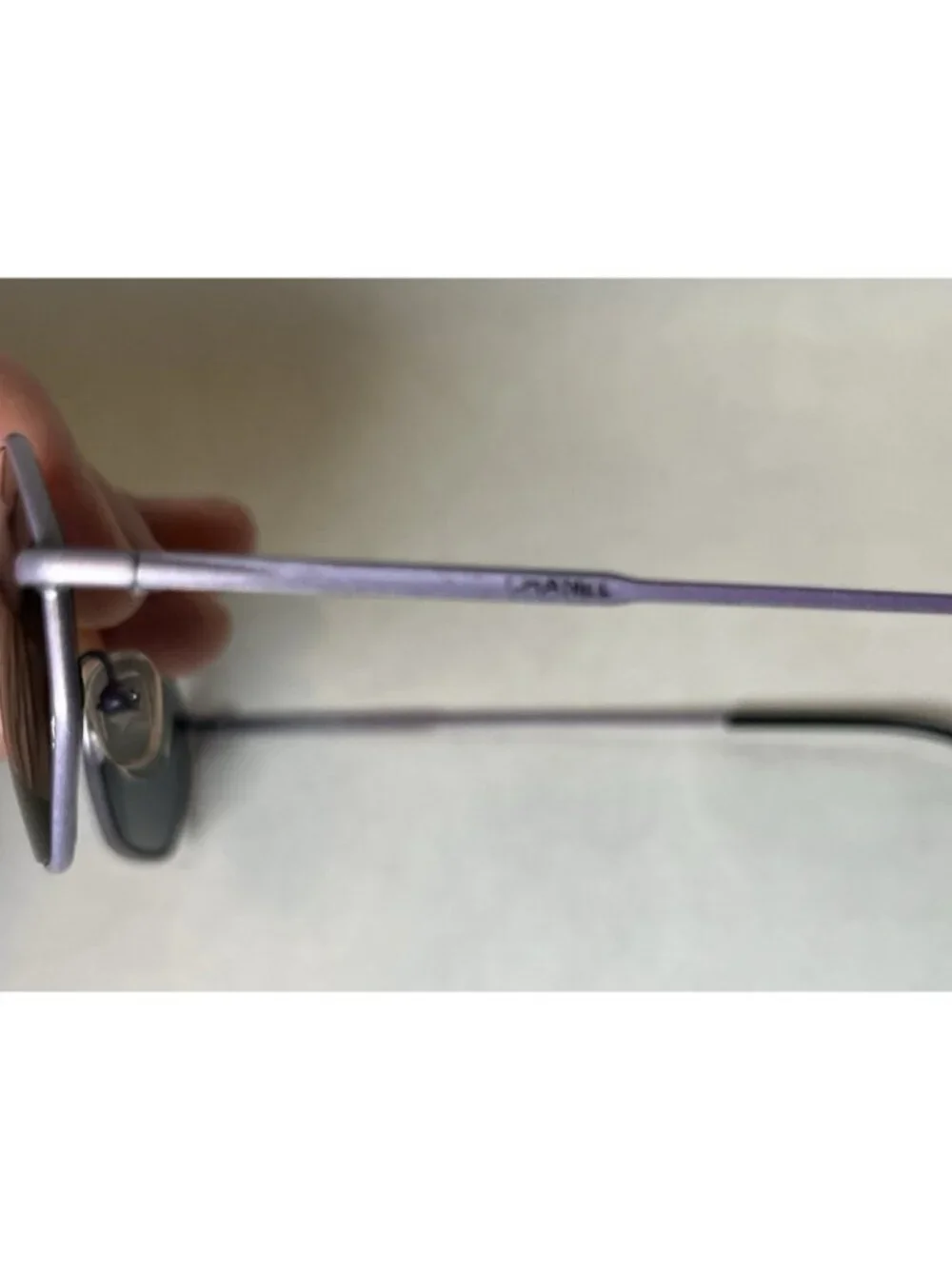 CHANEL 3108 c.520 Purple Metal Geometric Sunglasses Gray Tinted UV400 120mm